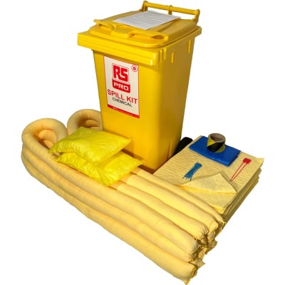RS PRO Chemical Spill Kit 120 L Absorbent Capacity Mobile Wheelie Bin 771-6507