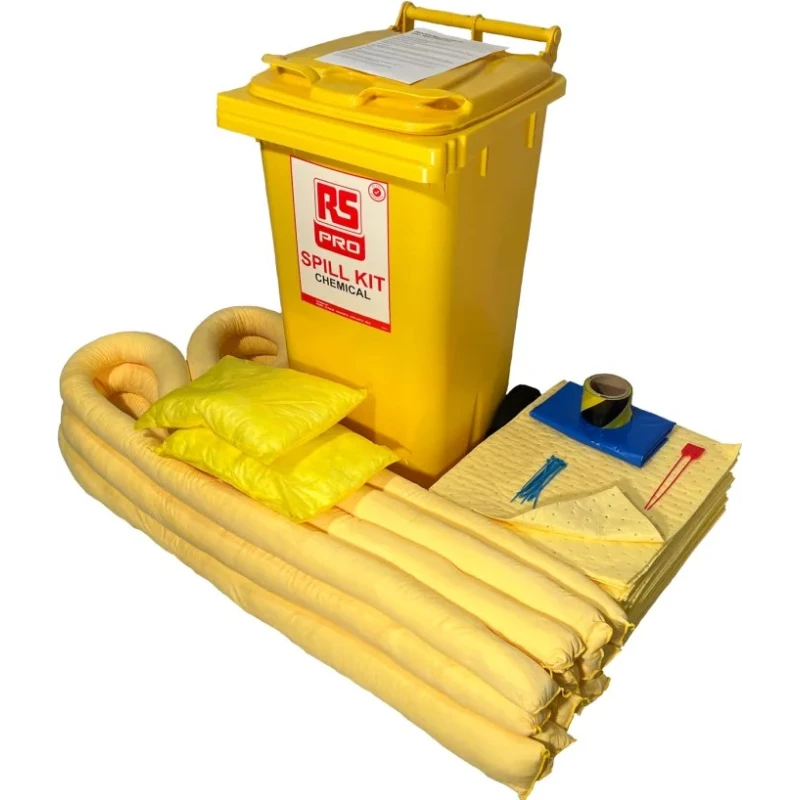 RS PRO Chemical Spill Kit 120 L Absorbent Capacity Mobile Wheelie Bin 771-6507