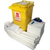 RS PRO Oil Spill Kit 240 Litre Absorbent Capacity, Mobile 2-Wheeled Bin, Includes Pads, Socks, Pillows, Hazard Tape 771-6519