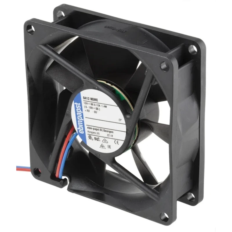 ebm-papst 8400 N Series Axial Fan 12V dc 1.4W 58 m³/h IP54 IP68 80 x 25 x 80 mm 8412NGME