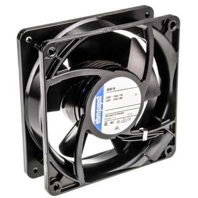 ebm-papst 4000 N Series AC Axial Fan 230V AC, 11W Power, 80 m³/h Air Flow, 119x119x38 mm 4890N