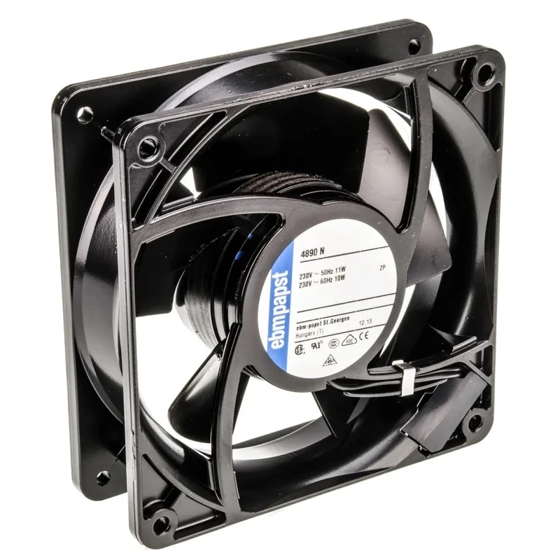 ebm-papst 4000 N Series AC Axial Fan 230V AC, 11W Power, 80 m³/h Air Flow, 119x119x38 mm 4890N
