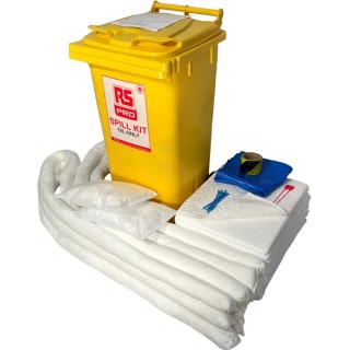 RS PRO Oil Spill Kit 120 L Absorbent Capacity, Mobile Two-Wheeled Bin, For Oil and Oil-Based Liquids 771-6503