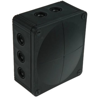 WISKA COMBI Series Black Polypropylene Junction Box, IP66, IP67, 4 Terminals, 160 mm x 140 mm x 81 mm 1210/5/B