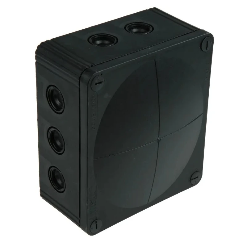 WISKA COMBI Series Black Polypropylene Junction Box, IP66, IP67, 4 Terminals, 160 mm x 140 mm x 81 mm 1210/5/B