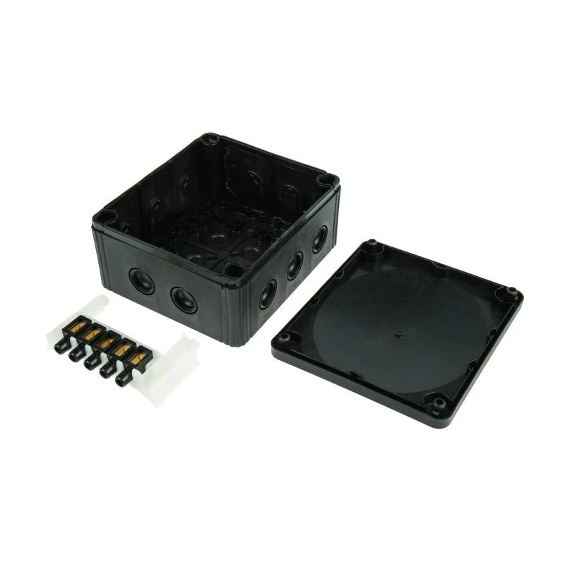 WISKA COMBI Series Black Polypropylene Junction Box, IP66, IP67, 4 Terminals, 160 mm x 140 mm x 81 mm 1210/5/B