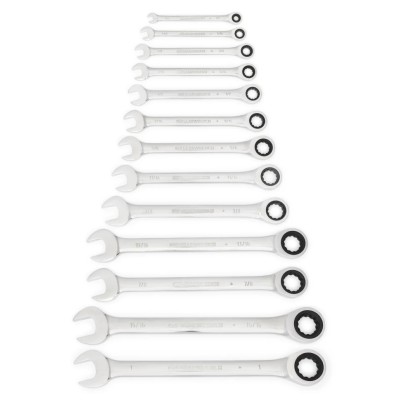 GearWrench 13-Piece Combination Ratchet Spanner Set 1/4 to 1 in Alloy Steel 9312