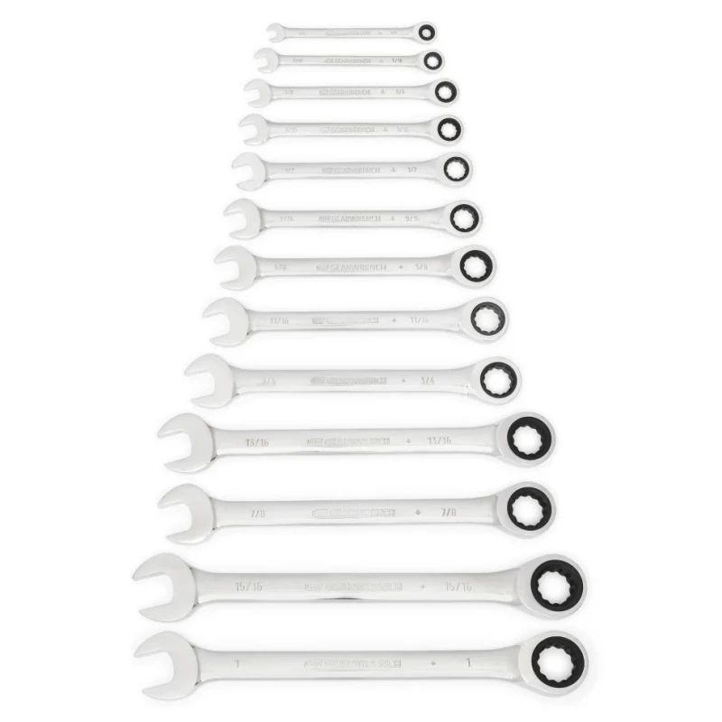 GearWrench 13-Piece Combination Ratchet Spanner Set 1/4 to 1 in Alloy Steel 9312