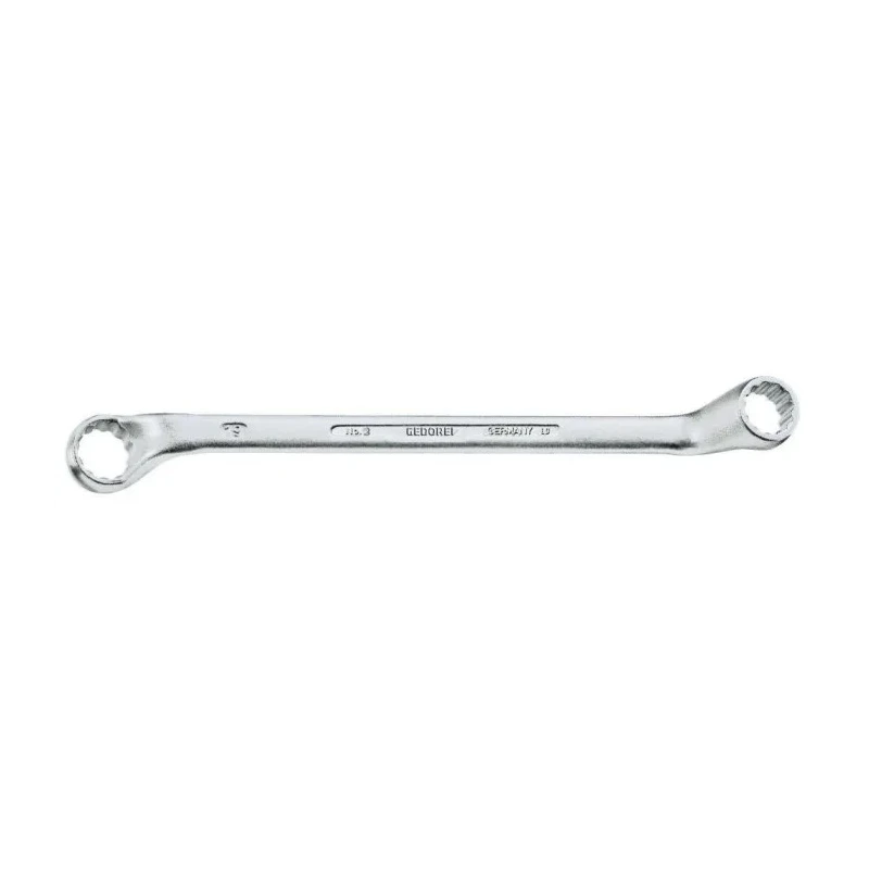 Gedore Offset Ring Spanner 8 to 10 mm², Chrome Vanadium Steel, 5° Offset Angle, 182mm Overall Length 2 8x10