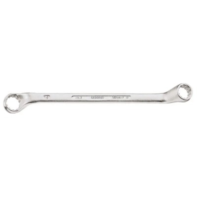 Gedore Offset Ring Spanner 18 x 19 mm, Chrome Finish, Vanadium Steel, 265mm Length 2 18x19