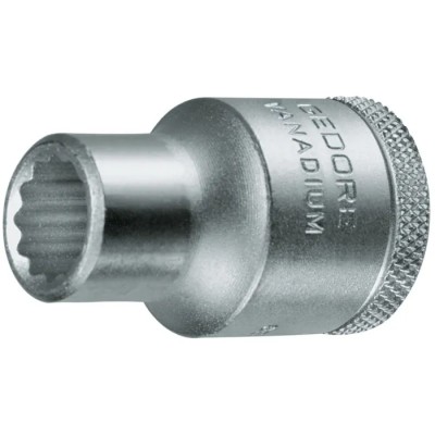 Gedore 1/2 in Drive 16 mm 12 Point Square Socket Chrome Vanadium Steel 15mm Overall Length D 19 16