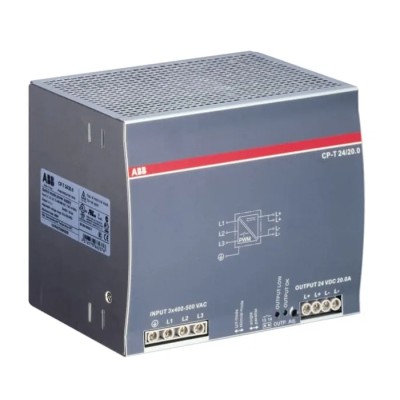 ABB CPT Switched Mode DIN Rail Power Supply 3-Phase AC/DC Input 24V DC, 20A Output, 480W Power 1SVR427056R0000 CP-T 24/20.0