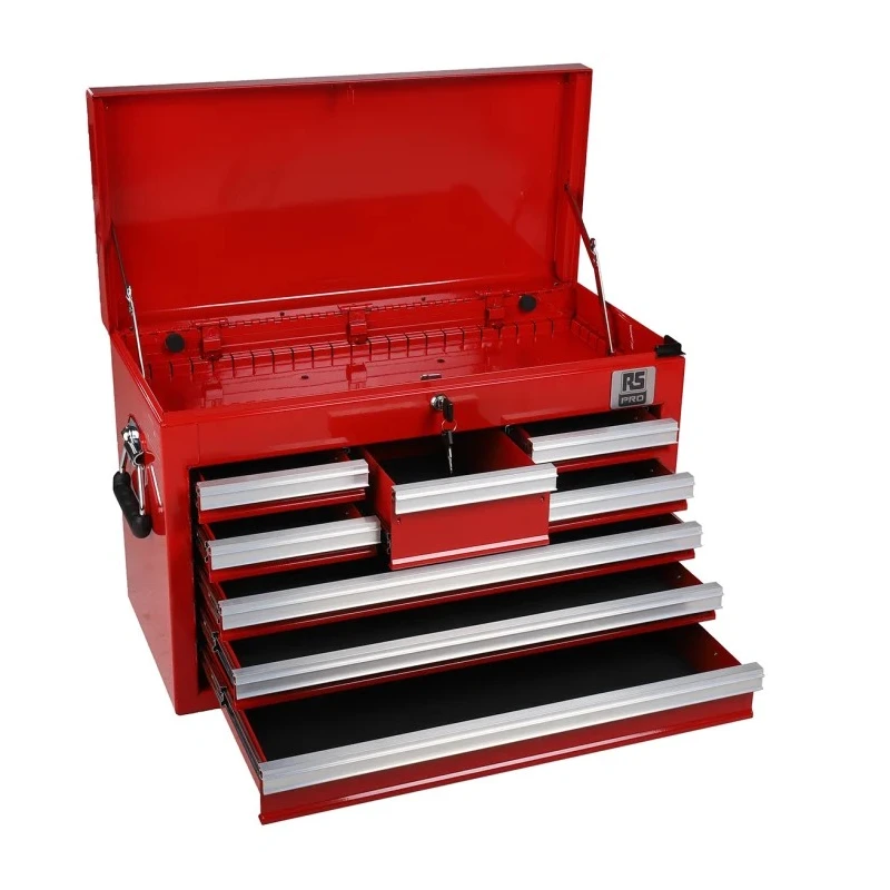 RS PRO 8 Drawer Steel Tool Chest Red 307mm Length 660mm Width 427mm Height 773-2735