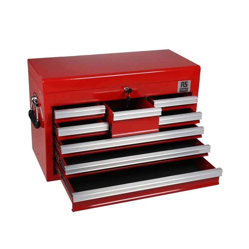 RS PRO 8 Drawer Steel Tool Chest Red 307mm Length 660mm Width 427mm Height 773-2735