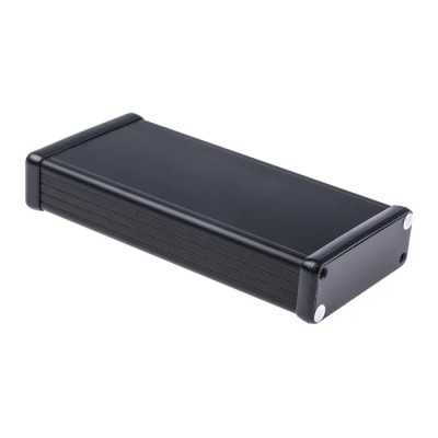 Hammond 1455 Series Aluminium Enclosure Black Lid IP54 27 mm x 160 mm x 78 mm 