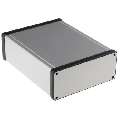 Hammond 1455 Series Aluminium Enclosure Silver Lid IP54 51.5 mm x 160 mm x 125 mm 1455Q1601
