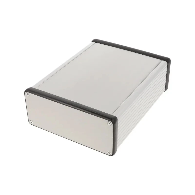 Hammond 1455 Series Aluminium Enclosure Silver Lid IP54 51.5 mm x 160 mm x 125 mm 1455Q1601