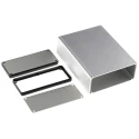 Hammond 1455 Series Aluminium Enclosure Silver Lid IP54 51.5 mm x 160 mm x 125 mm 1455Q1601