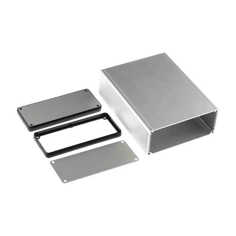 Hammond 1455 Series Aluminium Enclosure Silver Lid IP54 51.5 mm x 160 mm x 125 mm 1455Q1601
