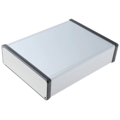 Hammond 1455 Series Aluminium Enclosure IP54, Silver Lid 51.5 mm x 220 mm x 160 mm 1455T2201