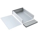Hammond 1455 Series Aluminium Enclosure IP54, Silver Lid 51.5 mm x 220 mm x 160 mm 1455T2201