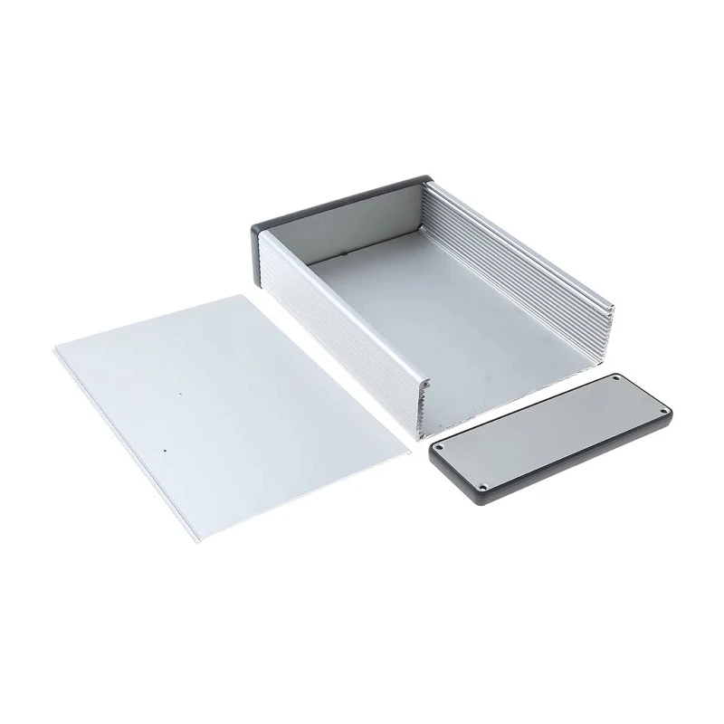Hammond 1455 Series Aluminium Enclosure IP54, Silver Lid 51.5 mm x 220 mm x 160 mm 1455T2201