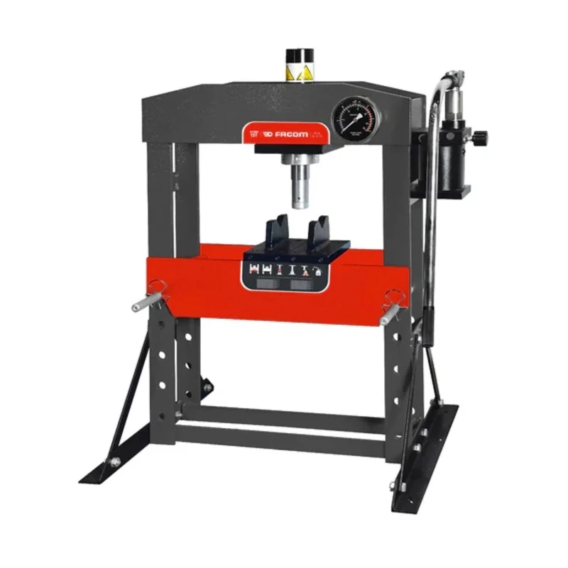 Facom 15 t Hydraulic Press with Lateral Adjustable Jack and Eye Level Pressure Gauge W.415WBA