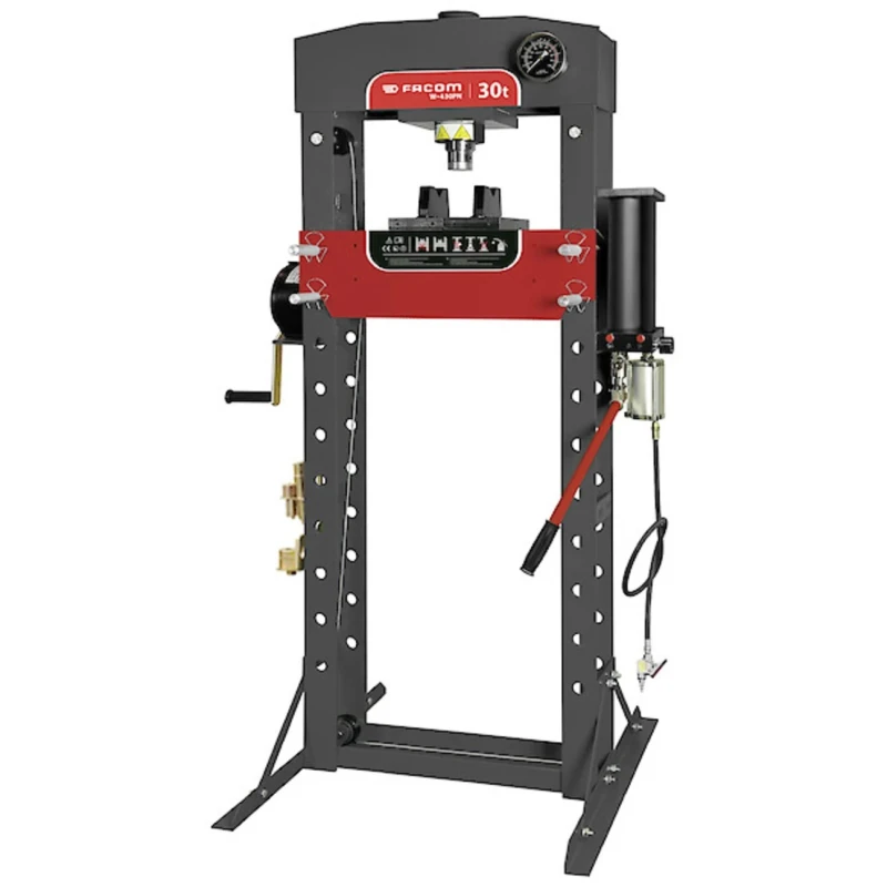 Facom 30 tonnes Hydro-Pneumatic Workshop Bench Press with Foot and Hand Control, Eye-Level Gauge W.430PN