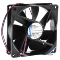 ebm-papst 3400 N Series Ball Bearing DC Axial Fan 92 x 25 mm, 12 V/24 V/48 V DC, 61 m³/h, 800 mW, 1950 rpm, IP68/IP54 3412NLE