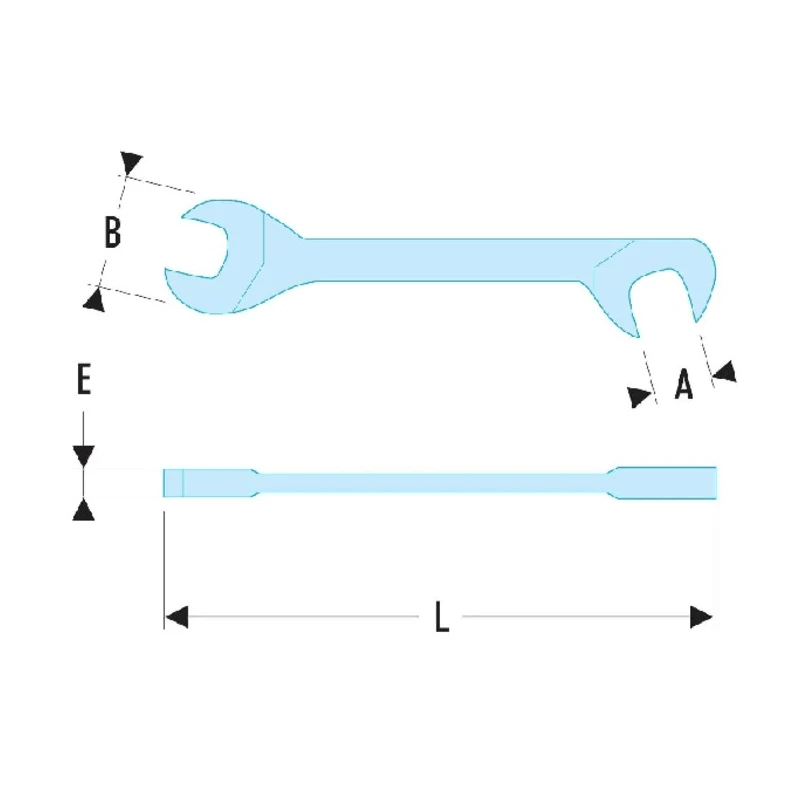 Facom Open End Spanner Metric Double Ended Satin Chrome 70mm Overall Length 34.3.2
