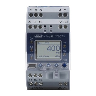 Jumo SafetyM DIN Rail Temperature Limiter 2 Input, 2 Output 2 Relay 24V ac/dc PID Controller 701150/8-01-0253-2001-25/005