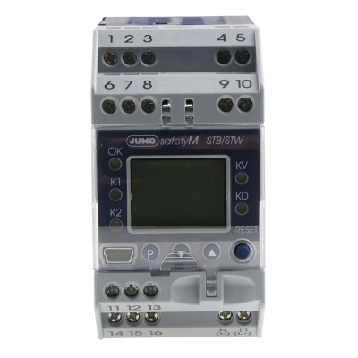 Jumo STB/STW DIN Rail Temperature Limiter 2 Input 2 Output Relay 5A 240V AC On-Off 701150/8-01-0253-2001-23/005