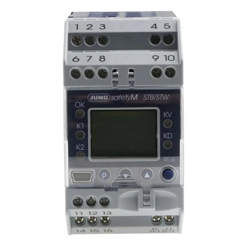 Jumo STB/STW DIN Rail Temperature Limiter 2 Input 2 Output Relay 5A 240V AC On-Off 701150/8-01-0253-2001-23/005