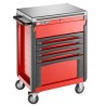 Facom 4 Drawer Wheeled Roller Cabinet Galvanised Steel, Red, 825mm x 546mm CR.T5XL