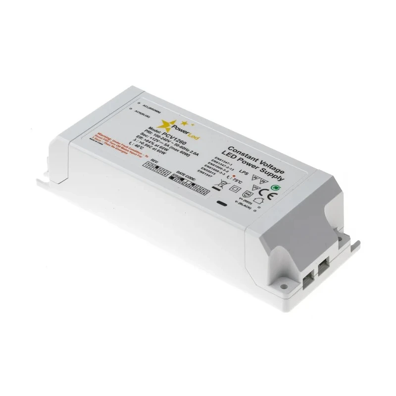 PowerLED 5 Output Constant Voltage LED Driver, 12V, 60W, 5A, AC-DC Enclosed PCV1260