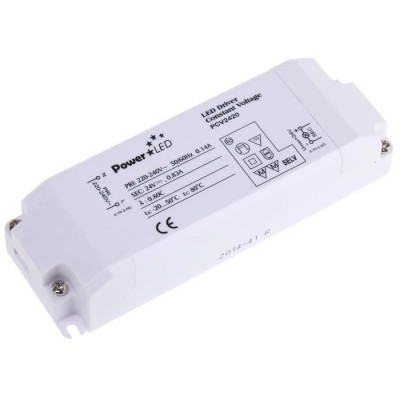 PowerLED 5 Output LED Driver 24V 20W 0.83A Constant Voltage AC-DC Enclosed PCV2420