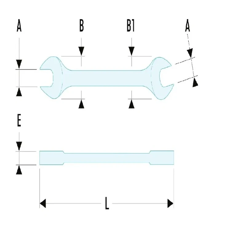 Facom Double Ended Open Spanner Metric 30 x 32 mm Chrome Finish 318mm Length 44.30X32SLS