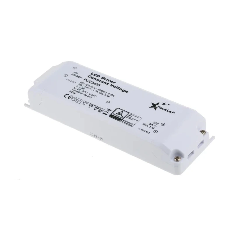 PowerLED 5 Output Indoor Constant Voltage LED Driver, 24V, 36W, 1.5A, Screw Mount PCV2436