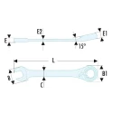 Facom Combination Ratchet Spanner Chrome Finish 8 mm Size, 90.5 mm Overall Length 467BS.8