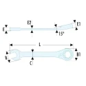 Facom Combination Ratchet Spanner Chrome Finish 7 mm Size, 90.5 mm Overall Length 467BS.7