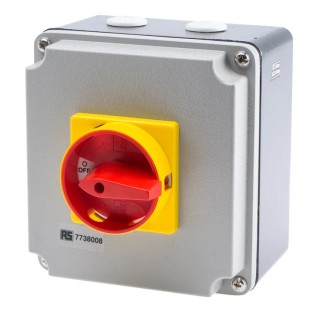 RS PRO 4-Pole Panel Mount Isolator Switch 3-Phase, IP65, 63A, 30 kW IP65