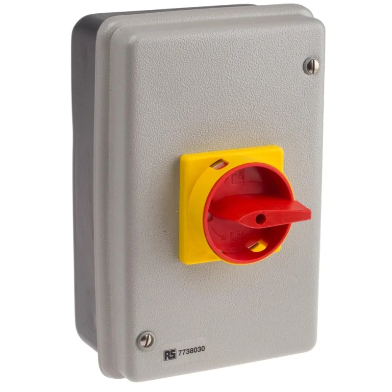 RS PRO 4-Pole Panel Mount Isolator Switch IP54 80A 37kW Red Handle IP54