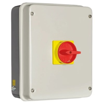 RS PRO 3-Pole Panel Mount Isolator Switch, IP54 Rated, 80A, 37 kW, Red Handle IP54
