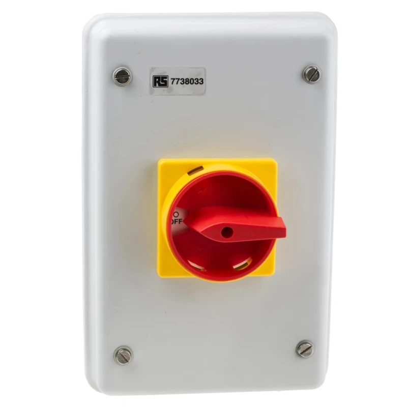 RS PRO 4-Pole Panel Mount Isolator Switch, IP54, Red Handle, 40A, 37 kW, 690V AC, Series RS PRO IP54
