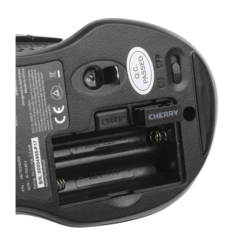 Cherry Wireless Standard Optical Mouse 6 Button Black Right-Handed Windows JW-T0100