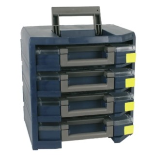 Raaco 4 Cell Blue Polypropylene Compartment Box 342 mm x 347 mm x 305 mm 137966
