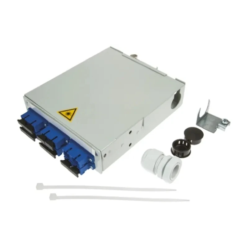 Telegartner 6 Port SC Duplex Single Mode Fibre Optic Patch Panel, Flat Panel Zinc Plated Sheet Steel 140x140x35 H82050E0002