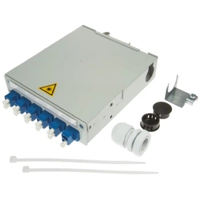 Telegartner 6 Port LC Duplex Single Mode Fibre Optic Patch Panel Flat Panel 125x35x140mm H82050E0005