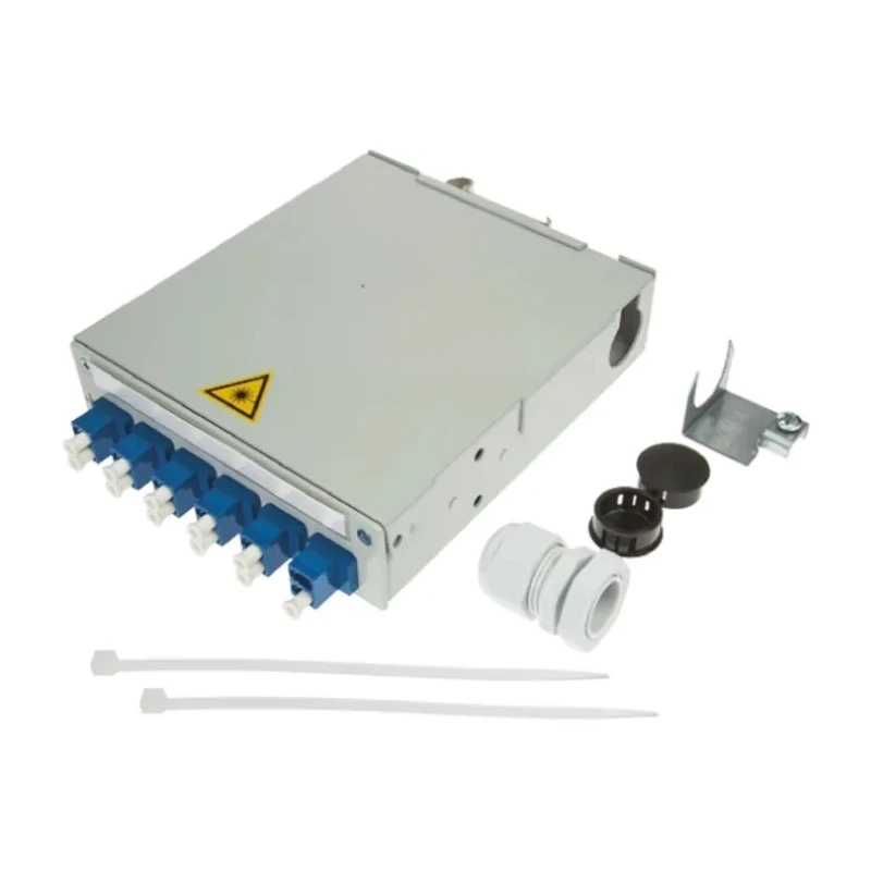 Telegartner 6 Port LC Duplex Single Mode Fibre Optic Patch Panel Flat Panel 125x35x140mm H82050E0005
