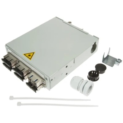 Telegartner 6 Port SC Duplex Fibre Optic Patch Panel Zinc Plated Sheet Steel Flat Panel 140x140x35 mm H82050E0003